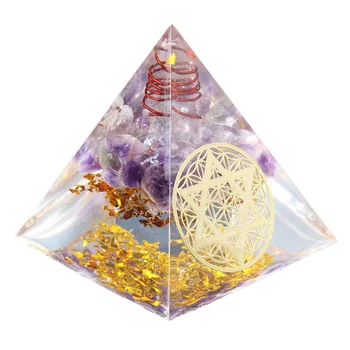 5.5-6.5 cm Joasa Îmbunătăți Avere Ajuta Afacerea Turn de Cristal Natural de Energie Orgon Piramida Decor Procesul de Rășină de Cadou Lucky