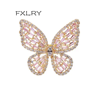 FXLRY Trendy Bijuterii /Aur Alb Culoare Cubic Zirconia Calitate de Top Drăguț Fluture Inel Deschis Inele Pentru Femei