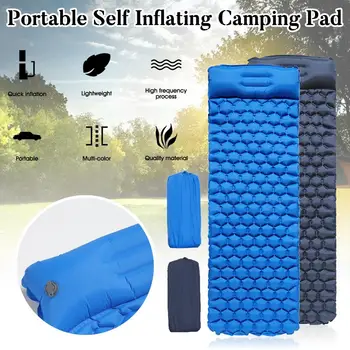 Auto Umflarea Camping Pad de Dormit în aer liber Camping Mat Ultralight cu Perna pentru calatorii Drumetii TPU Cu un Built-in Perna