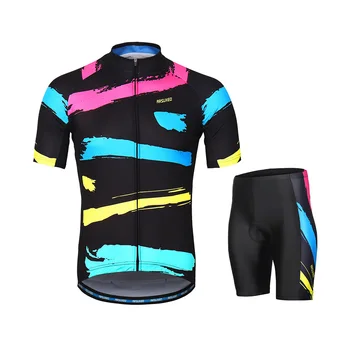 ARSUXEO 2018 Bărbați ciclism jersey set Maneca Scurta + Rapid-uscat Tricou 3D Perna Căptușit pantaloni Scurți pentru ropa ciclismo