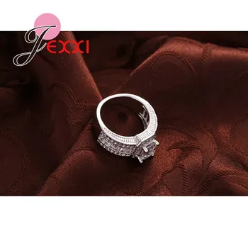 Fierbinte de Vânzare de Moda pentru Femei Bijuterii de Nunta Inele Ieftin Preț de Top de Calitate Argint 925 Strălucitoare Pătrat CZ Inel de en-Gros