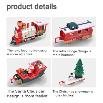 Crăciun Electric vagon de Tren Jucărie pentru Copii Electric Jucărie Tren Set de Curse de Transport Rutier Jucării