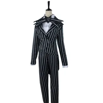 2019 Coșmar Înainte De Crăciun Jack Skellington Cosplay Costum Carnaval Costum De Halloween Fancy Black Stripe Costum Personalizat