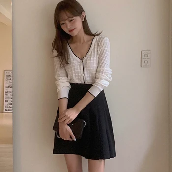 Shintimes Femeie Negru Fusta Plisata Fusta A-Line Mini Fuste Femei Toamna Stil De Îmbrăcăminte Coreeană Jupe Femme Faldas Mujer Moda 2020