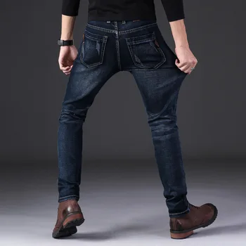 2020 Nou Sosirea Primăverii Bărbați Stil Boutique Blugi Denim de Înaltă Calitate de Moda Casual Drept Solid Bărbați Agrement Pantaloni Dimensiune 28-40