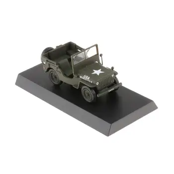 Aliaj turnat sub presiune 1/43 WW II Jeep Militar statele UNITE ale americii Model Auto Vehicul Colectare
