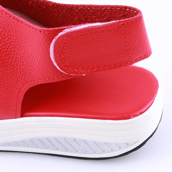 5 Stiluri De Vara Femei Sandale Platforma Pene Sandale Din Piele Leagăn Peep Toe Pantofi Casual Femei Pantofi De Mers Pe Jos De Apartamente Dimensiune 35-43
