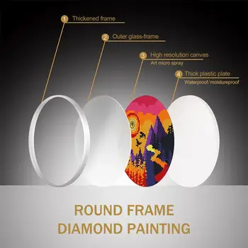New Sosire Peisaj Model Murală Tessles Diamant Tablou Cu Rama De Culoare Cutie Diamant Broderie Decor Acasă Prieten Cadou