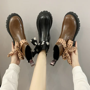 2020 Lux Chelsea Cizme Femei Platforma Doamnelor Cizme Indesata Pantofi De Iarna Scurt Glezna Cizme Toc Gros De Brand Designer De Piele Pu