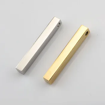 Din Oțel Inoxidabil Gol Bar Pandantiv Colier Argintiu/Auriu Metal Gol Placă Dreptunghi Colier en-Gros 10buc