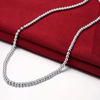 Lekani de Înaltă Calitate de Argint 925 4mm Margele Colier Kolye Collares de Lux Bijuterii Fine Prietena Cadou