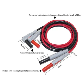Noi Cleqee P1033 Multimetru Testare Cablu Turnat prin Injecție 4mm Banana Plug Linie de Test Direct la Curbe de Testare Cablu