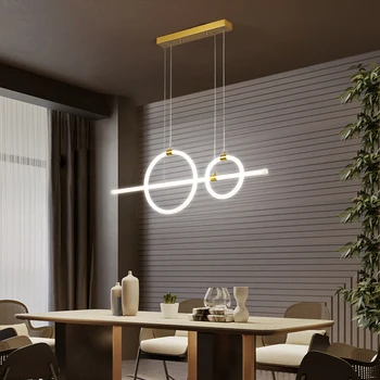 360 de grade de Aur luminos cu LED-uri Moderne Lumini Pandantiv sala de Mese bucătării Suspendarea corpurilor de Iluminat colgante Avize luciu lampă de Pandantiv