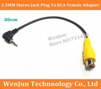 DHL /EMS Transport gratuit 4 Poli 2.5 MM Stereo Jack Plug Pentru RCA Feminin Adaptor Pentru GPS AV-in Convertor Video, televiziune prin Cablu
