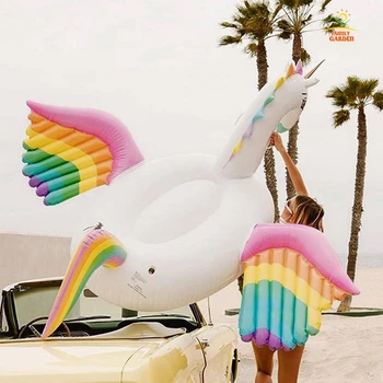 Gonflabila Curcubeu Pegasus, Cal Unicorn Piscină Float Colorat Aer Plutesc Saltea Pat Inel de Înot în aer liber Distracție Sport Ride-on