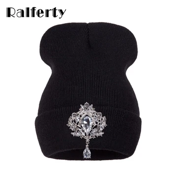 Ralferty de Iarnă pentru Femei Pălării de Lux Stras de Cristal Accesorii Pălării Beanie Hat pentru Femei Capac bonnet femme gorro 2019