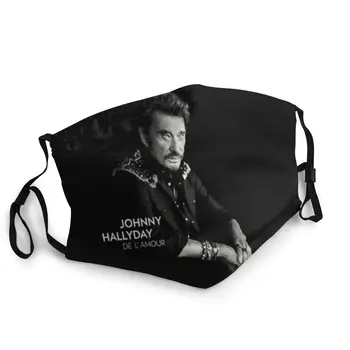 Johnny Hallyday Lavabil Unisex Gura Masca De Fata Franța Mucisian Praf Capacul De Protecție Respiratorie Gura-Mufla
