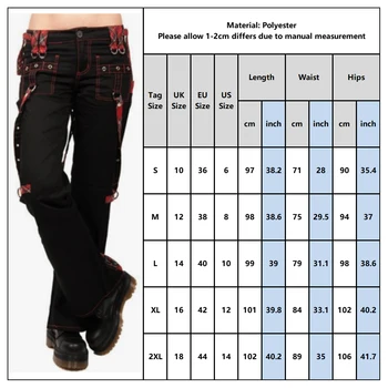 New Safari Stil Gotic Pantaloni Femei Negre Cu Talie Înaltă Buzunar Plin Lungime Pantaloni Streetwear Femei Joggeri Pantaloni De Trening D30