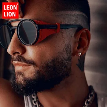 LeonLion de Lux Punk ochelari de Soare pentru Barbati Ochelari de Epocă pentru Bărbați/Femei de Brand de Lux ochelari de Soare Barbati Punk Retro Lunetă Soleil Homme