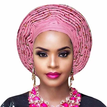 Nigerian aso oke gele headtie din africa de nunta femei headtie doamna de moda headwrap destul de aso oke nigerian turban