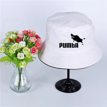 Pumba Logo-Palarie De Vara Femei Barbati Panama Pălărie Găleată Pumba Design Plat Parasolar Pescuit Pescar Pălărie