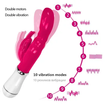 Omul Nuo 10 Frecvența Iepure Vagin Vibrator G-Spot Stimularea Clitorisului Srotic Gel Moale Penis artificial Masaj Jucarii Sexuale pentru Femei 88