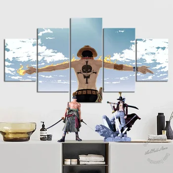 Nici un Cadru Imagini One Piece Anime Poster Ace Poze de Perete pentru Camera de zi Decor Panza de Artă de Desene animate Pictura Cadouri