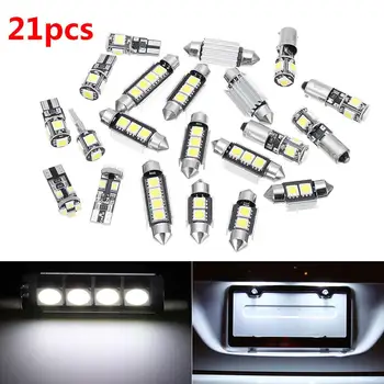 21pcs Pentru BMW E46 LED Alb Dom Feston Mașină de Lumina CANBUS fara Eroare C5W Lampă cu LED-uri Auto Bec Lumina Interioara 12V