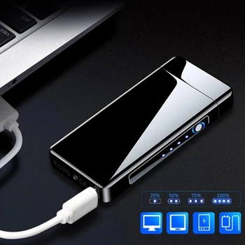 Noua Electric Flacără Mare cu Arc cu Plasmă Bricheta de Metal USB Trabuc Windproof Brichete Cu LED-uri de Afișare Putere paracliser Gadget-uri Cadou
