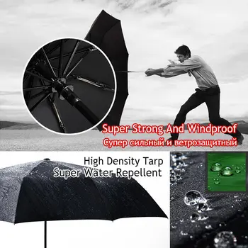 Stil clasic englezesc Umbrela Bărbați Automată 10Ribs Pliere Vânt Puternic Rezistent la Umbrele de Ploaie Femei de Afaceri de Calitate Umbrelă de soare