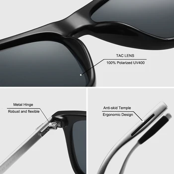DYTYMJ Polarizat ochelari de Soare Barbati 2020 UV400 permis Oglindă Pătrat ochelari de Soare Retro Vintage Anti-Orbire Ochelari de Soare Pentru Barbati