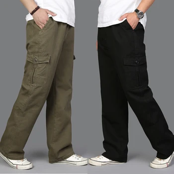 New sosire Toamna de moda de sex masculin bumbac liber casual pantaloni drepte barbati super mare plus dimensiune XL 2XL 3XL 4XL 5XL 6XL