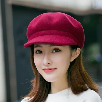 Noua Moda Bereta Pălărie Femei Lână De Iarnă Stras Capace De Sex Feminin Culoare Solidă Gros Cald Gorros
