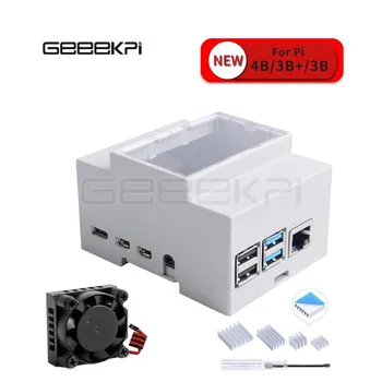 GeeekPi ABS Electrice Cutie de Caz de Plastic pentru Raspberry Pi, cu Ventilator de Racire Radiatoare Șurubelniță pentru Raspberry Pi 4B / 3B+ / 3B