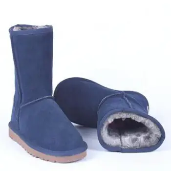Australia Clasic Genuine piele de Vacă din piele cizme de zapada Lână Cizme pentru Femei pantofi Cald iarna pentru femei de mari dimensiuni 21-44