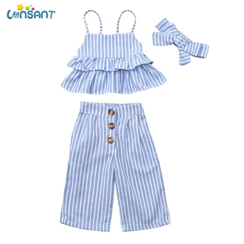 LONSANT Nou-născut Fete pentru Copii Haine Set Tricou+Pantaloni+Bentita Costume Seturi de Haine de Vară Pentru Copii Îmbrăcăminte pentru Copii N30