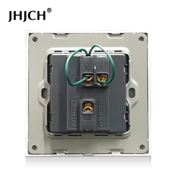 Jhjch de Lux Cristal Geam Panou 1 Banda 2 Mod Întrerupător On / Off, Comutator de Perete cu Indicator Cu LED 16A 250V AC