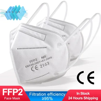 100 de Bucăți CE Masca FFP2 5 Straturi KN95 Praf Măști de Protecție FPP2 Mascarillas Filtru de aparat de Respirat FPP3 FFP3 Reutilizabile