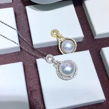 YIKALAISI 925 de Bijuterii de Argint Pandantive Perle 2019 Naturale Fine bijuterii Perla 11-12mm Pandantive Pentru Femei en-gros