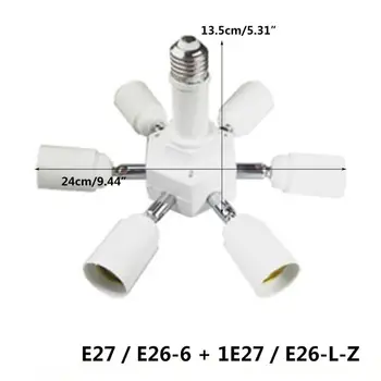 E26 E27 7 in 1 cu LED Becuri cu Soclu Adaptor Splitter, Lampă Standard Titular de Bază Converter pentru Acasă Iluminat Comercial