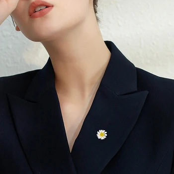 Moda Email Pin Floarea Soarelui Broșe Corsaj Daisy Haine Accesorii Pentru Femei Eșarfă Catarama Pulover De Floarea-Soarelui Broșă Pin