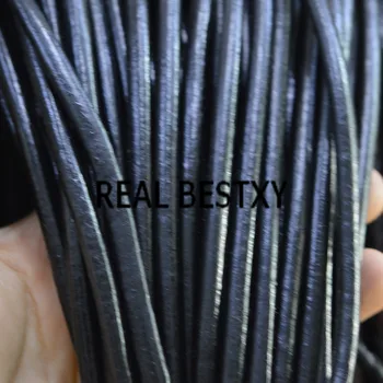 REAL XY 5m/lot 5*4.1 mm/negru Piele Rotund Șir Coarda Cablu pentru Brățară & Colier Bijuterii de Artizanat Face
