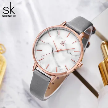 Shengke Smarald Dial Femei Ceas Rosegold Banda din Oțel Inoxidabil Ceas Suprafață Marmură Reloj Mujer Nou Brand Original Ceas forGirl