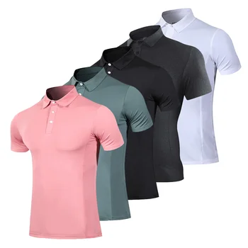 Golf purta Moda tricou bărbați de funcționare uscare rapidă, respirabil t-shirt de funcționare slim fit topuri de sport sală de fitness, golf, tenis