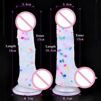Noul Jelly Curcubeu Femeia Patrunde Barbatul Penis Artificial Ventuza Realist Penisului Penis De Sex Feminin Masturbari Penis Artificial Sex Anal Plug Lesbiene Jucarii Sexuale Pentru Femei