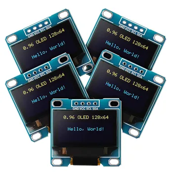 5 Buc 0.96 Inch OLED Modul 12864 128X64 Galben Albastru SSD1306 Driver I2C IIC Seriale Auto-Luminos Display Bord
