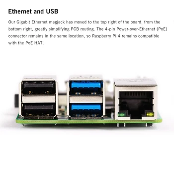 Cele mai recente Raspberry Pi 4 Model B cu 2/4/8GB RAM raspberry pi 4 BCM2711 Quad core Cortex-A72 ARM v8 de 1.5 GHz Speeder Decât Pi 3B