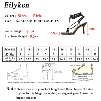 Eilyken de Design de Moda cu toc Vara Sandale Gladiator Pentru Femei sandale Glezna Dantela-Up Cruce Curea Rochie de Petrecere de Pantofi Stiletto