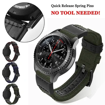 Pentru Samsung Gear S3 Frontieră Clasic Galaxy Watch 46mm Țesute Nailon Watchbands 22mm Trupa Ceas Curea Bratara Pentru Huawei GT GT2