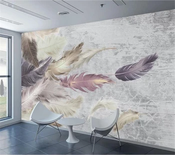Beibehang Personalizat tapet 3D realiste de pictură murală de ciment textura pene de fundal TV de perete camera de zi dormitor tapet decorativ